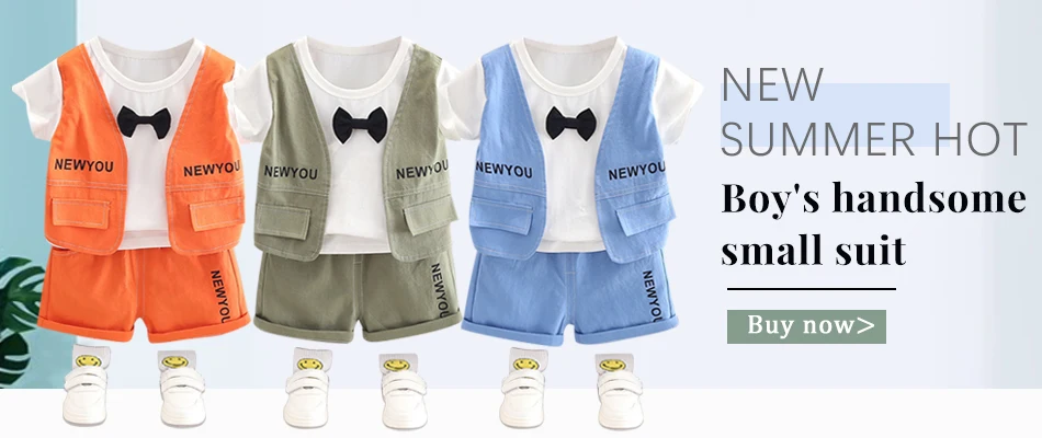 newborn baby clothing gift set 0-6-year-old summer children's cotton letter suit boys and girls fashion off shoulder sleeveless T-shirt shorts casual two-piece baby dress and set