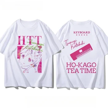 K-ON T Shirt Women Hirasawa Yui Anime Cosplay Short Sleeved Round Neck Y2k Tshirt Men Clothing Mens T-Shirt 1