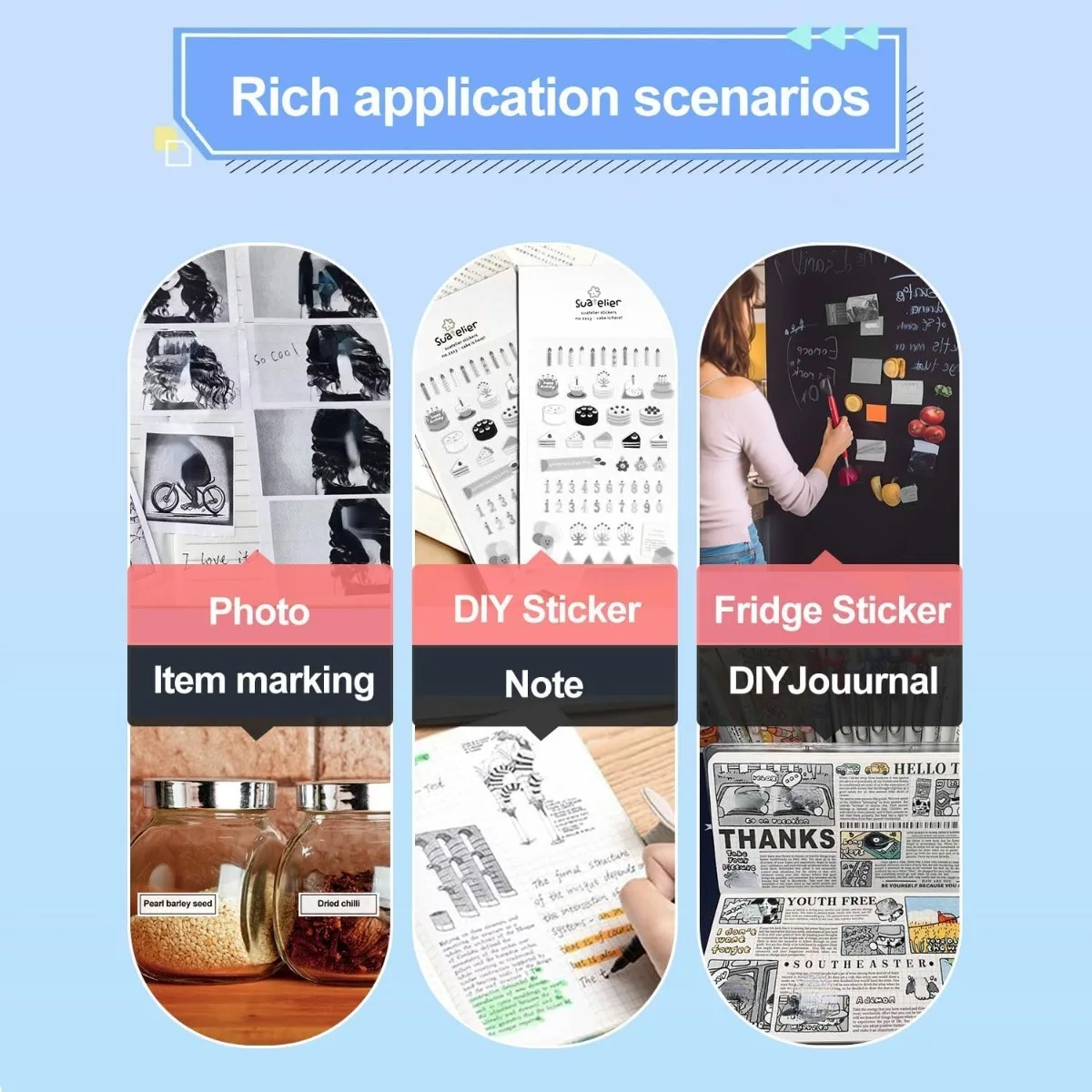 53mm Thermal Paper Roll - Compatible with T02/M02 Mini Printers, POS Receipts, Shipping Labels, Office/Home Use