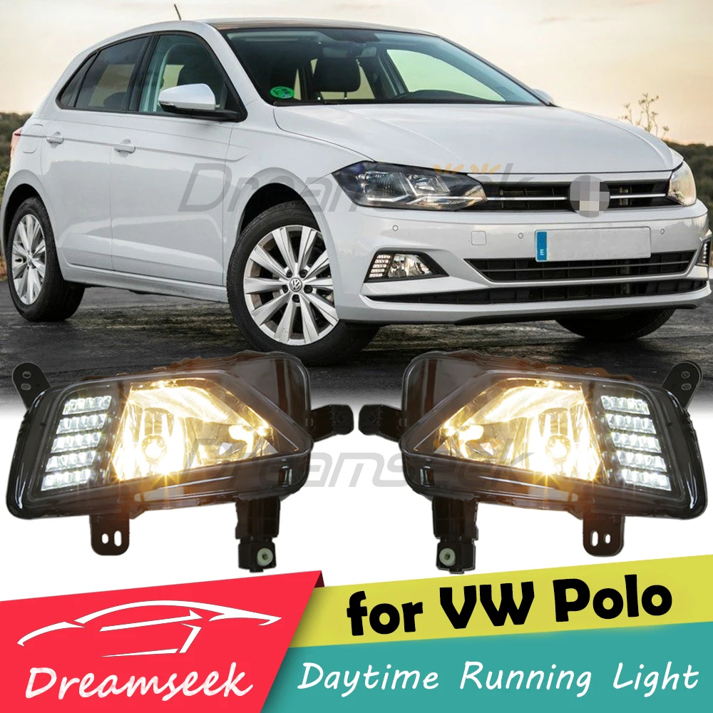 

Фонарь для VW Volkswagen Polo 2019 2020, дневной свет, противотуманная фара, передний бампер, дневной свет, лампа для вождения