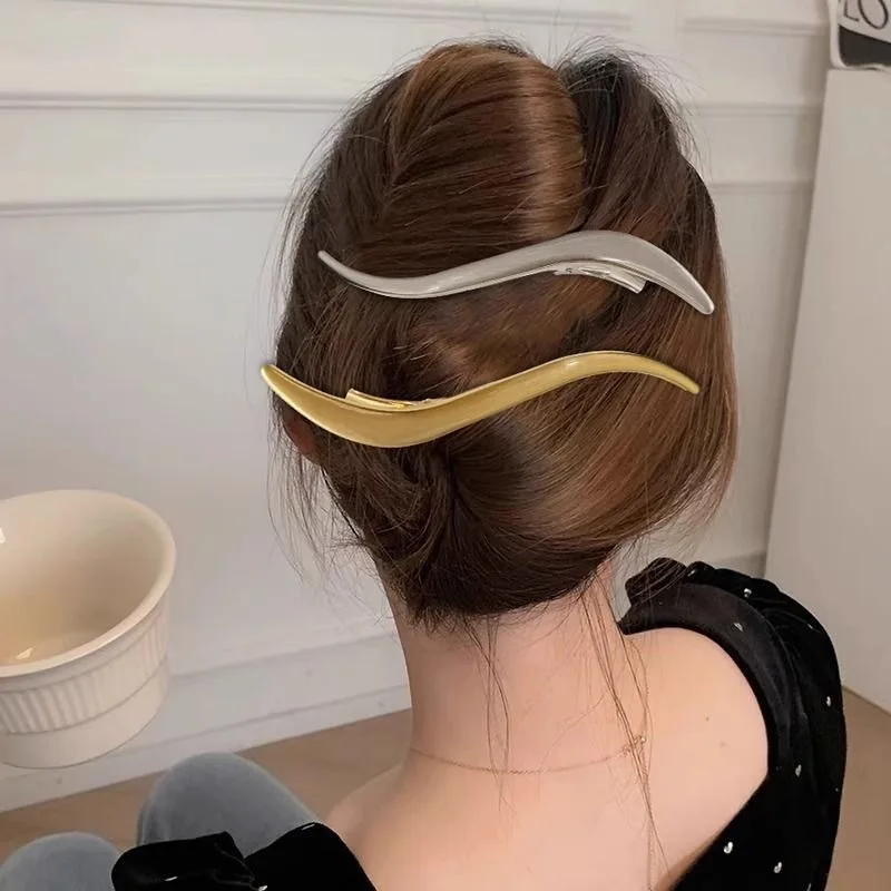 Mode Metall Haar Clip Barrettes Koreanische Einfache Glatte Ente Clips Haarnadeln Für Frauen Trendy Haar Clmap Zubehör Mädchen Ornament – Detail 12