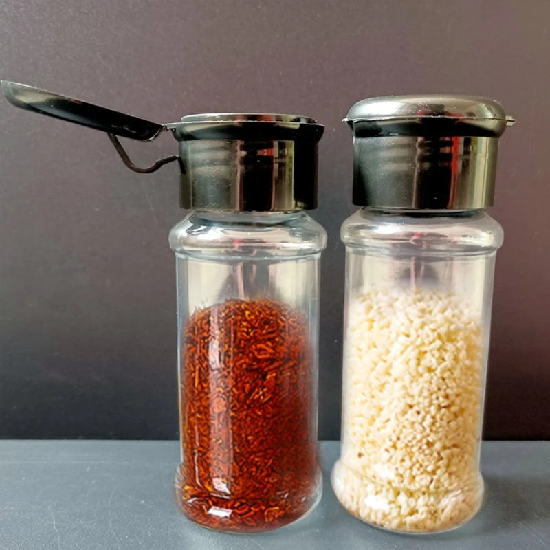 Seasoning Storage Container 100ML Seasoning Shaker Bottles Plastic Spices Condiment Jar Salt Pepper Boxes for Kitchen Gadget Tool organizer