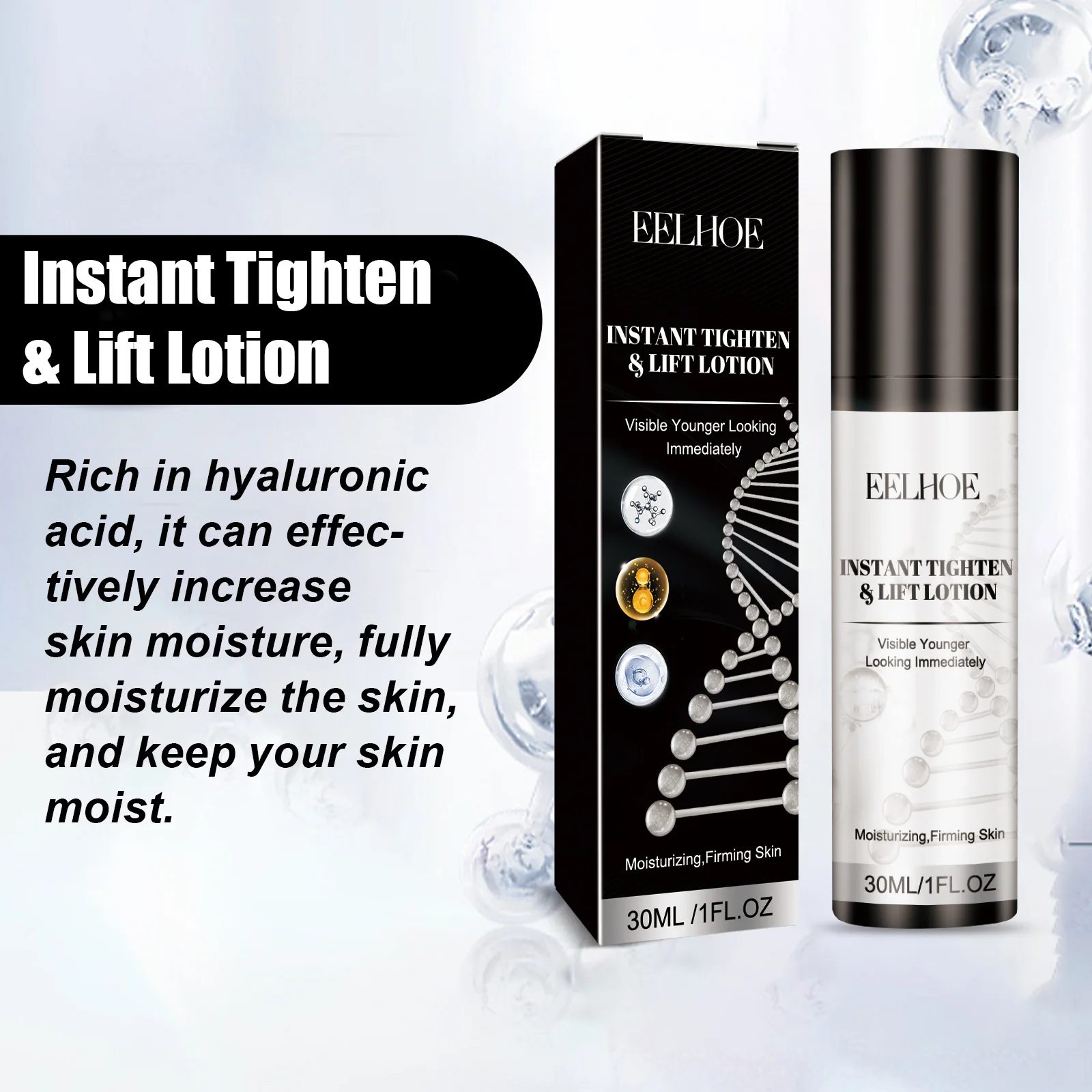 Instant facial firming and lifting lotion deeply moisturizes and plumps skin shrinks pores reduces wrinkles facial firming lotion