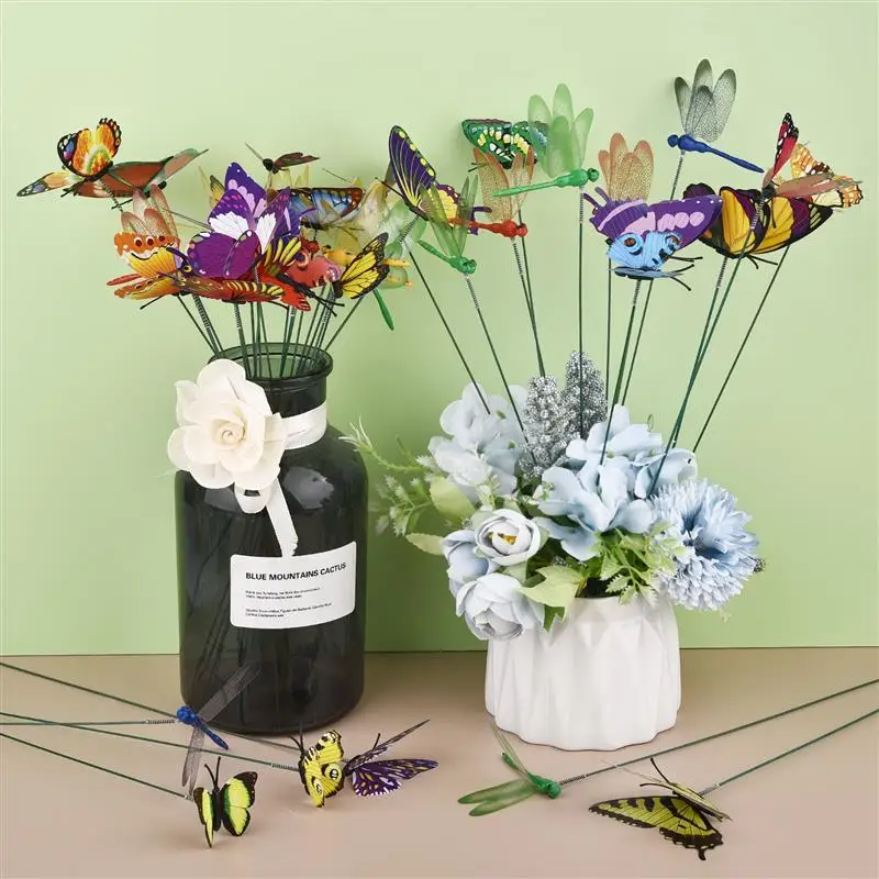 Bunch of Butterflies Garden Yard Planter Colorful Whimsical Butterfly Stakes Decoracion Outdoor Decor Flower Pots Decoration butterfly decoration garden art decor