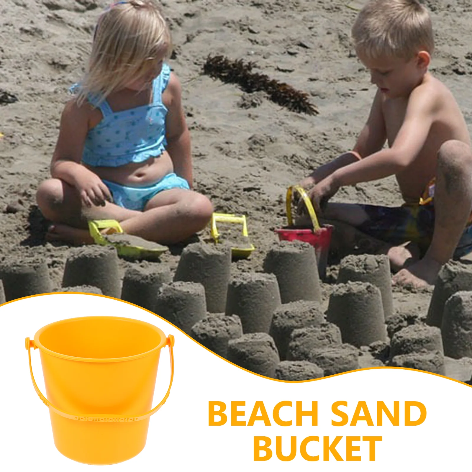 Beach Sand Bucket with Handle Summer Beach Sand Pail Garden Water Sand Bucket