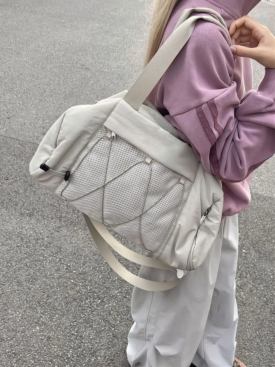 JIAERDI Harajuku Aesthetic Fitness Tote Bag Women Sports Large Capacity Casual Handbag Female Portable Crossbody Bags 2025 New