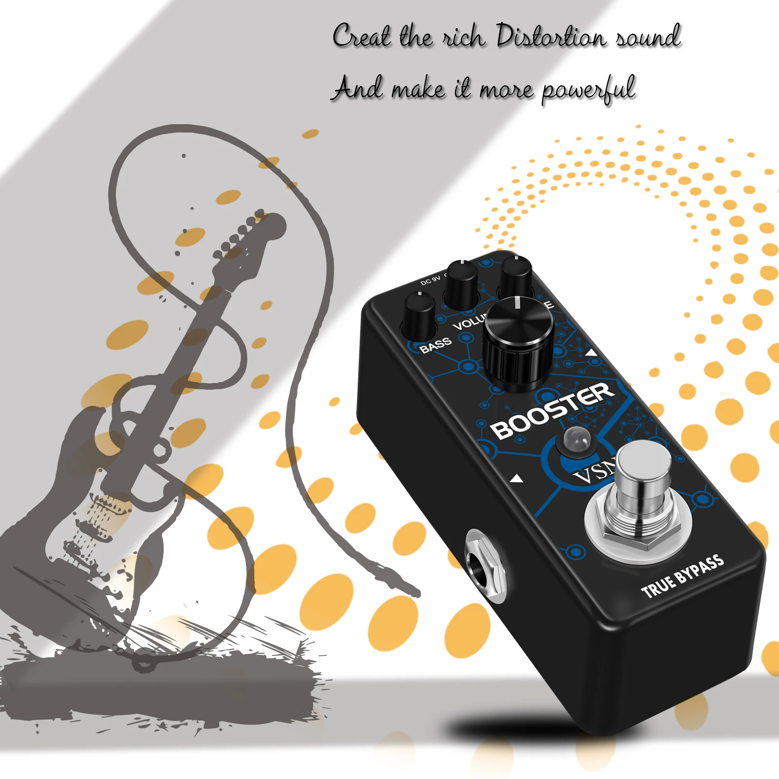 VSN Booster Guitar Effect Pedal,True Gain Booster,Micro
