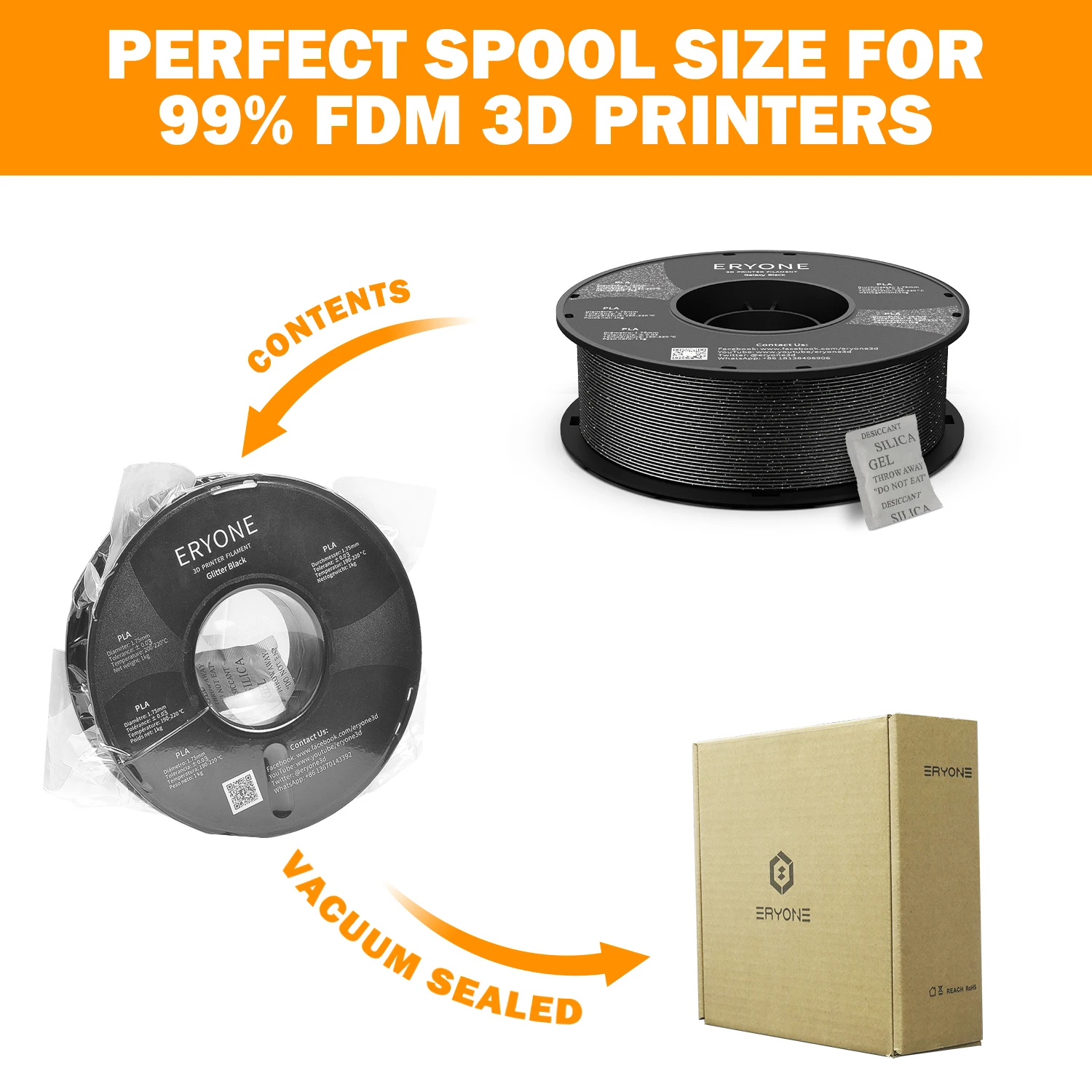 ERYONE Clearance Promotion TPU PLA PLA+ Silk Rainbow Ultra Silk 3D Printing Filament 1KG/0.5KG For FDM 3D Printer Fast Shipping