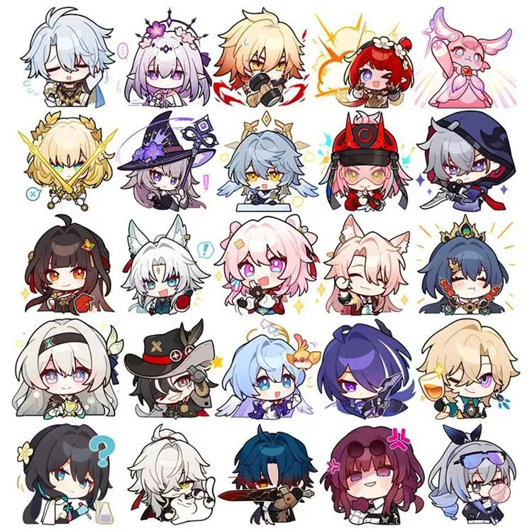 Honkai: Star Rail Anime Figur Acryl Schlüsselanhänger Dan Heng Feixiao Firefly Modellplatte 4 Teil/Set Schlüsselanhänger Spiel Fans Geschenk