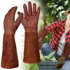 Long Tube Gardening Safety Working Gloves Leather Breathable Gauntlet Pruning Gloves Garden  Industrial Protective Work Gloves 1