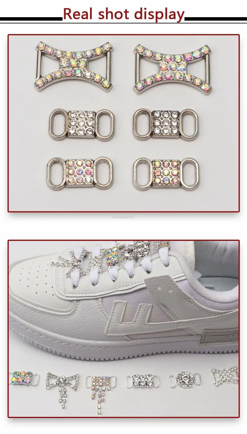 Luxus Strass AF1 Schuh Charms Bunte Diamant Sneaker Charms Mädchen Schuh Dekoration DIY Schnürsenkel Schnallen Schuhe Zubehör – Detail 5