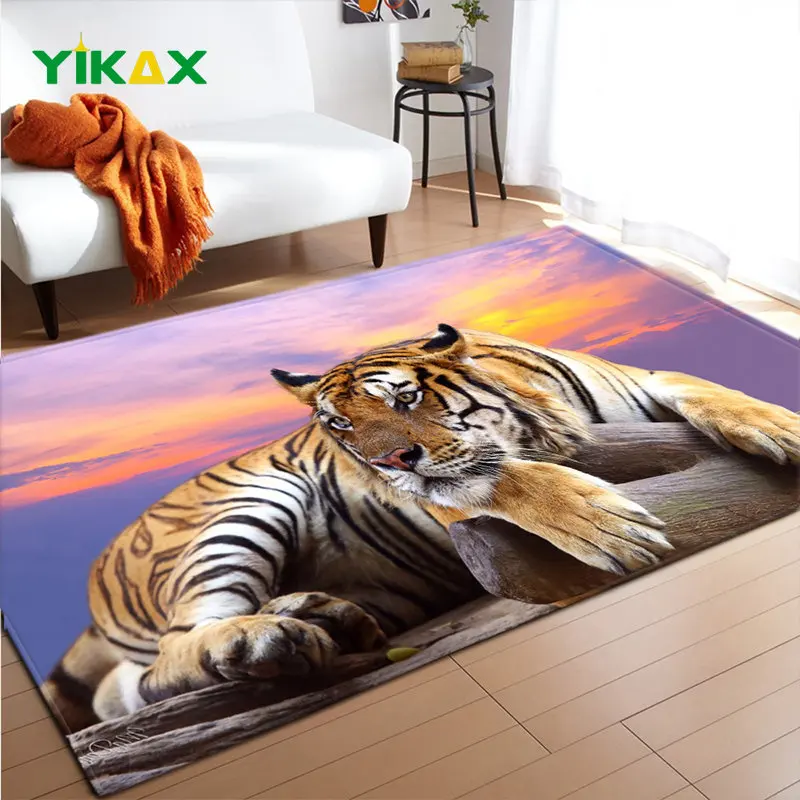 

3D Tiger Print Carpet Living Room Mat Large Size Bedroom Bedside Sofa Home Decoration Floor Hallway Balcony Kitchen Doormat Rug