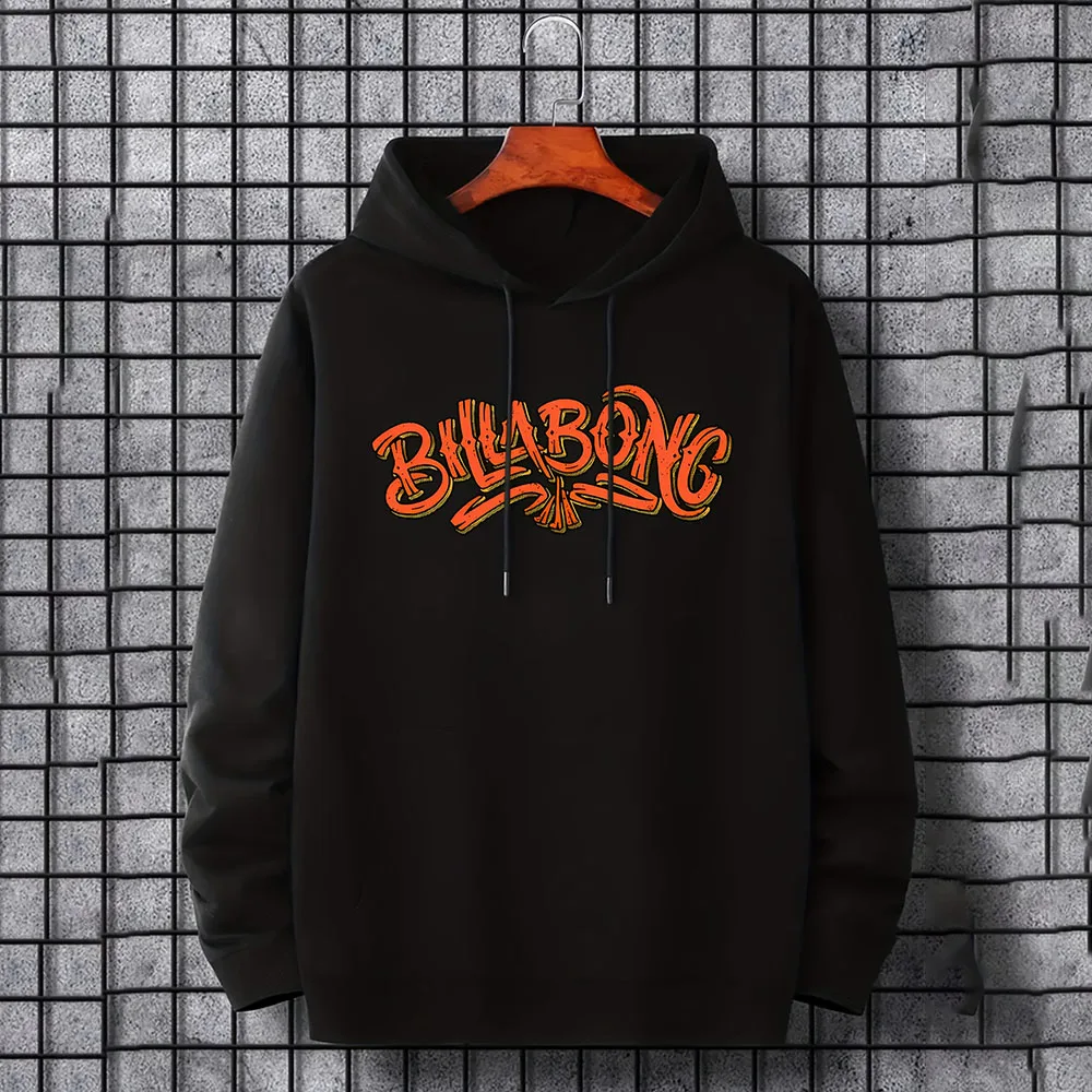 Monogram print hoodie, men's hoodie men's casual graphic design hoodie with kangaroo pockets perfect for autumn and winter gifts
