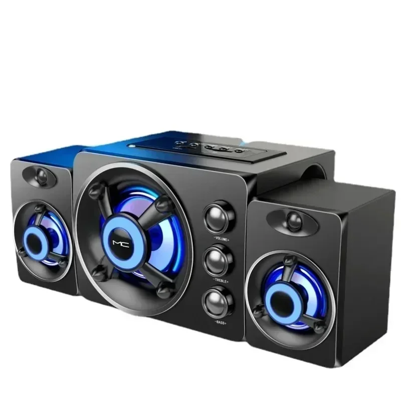 Wireless Bluetooth Audio Home HIFI 3D Stereo Speakers Theater Surround Sound Bar TV Colorful LED Heavy Light AUX USB Wired 4