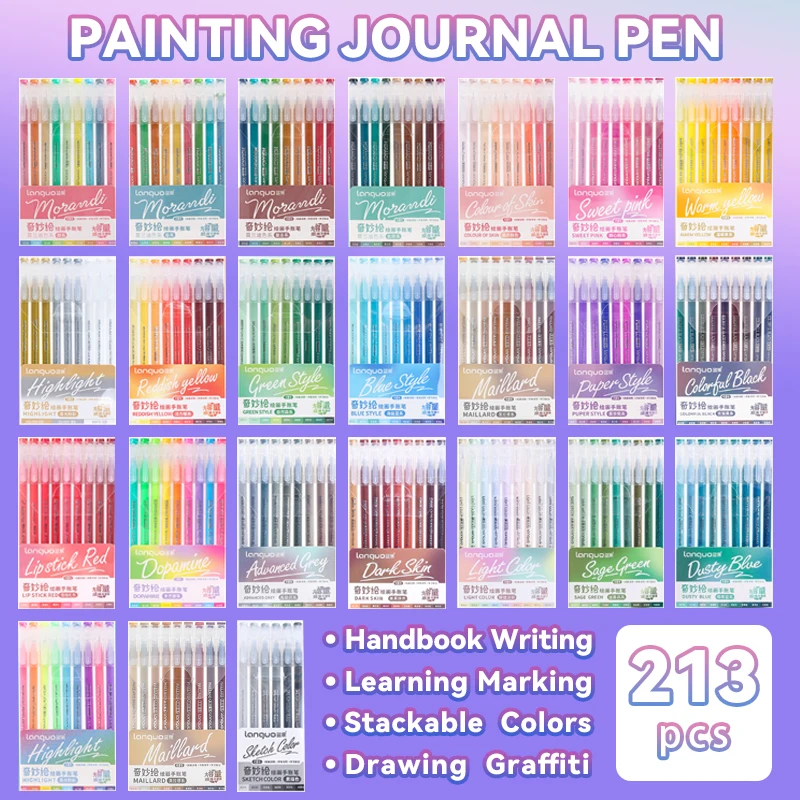 Morandi Color Gel Pen Set - Stylish Stationery