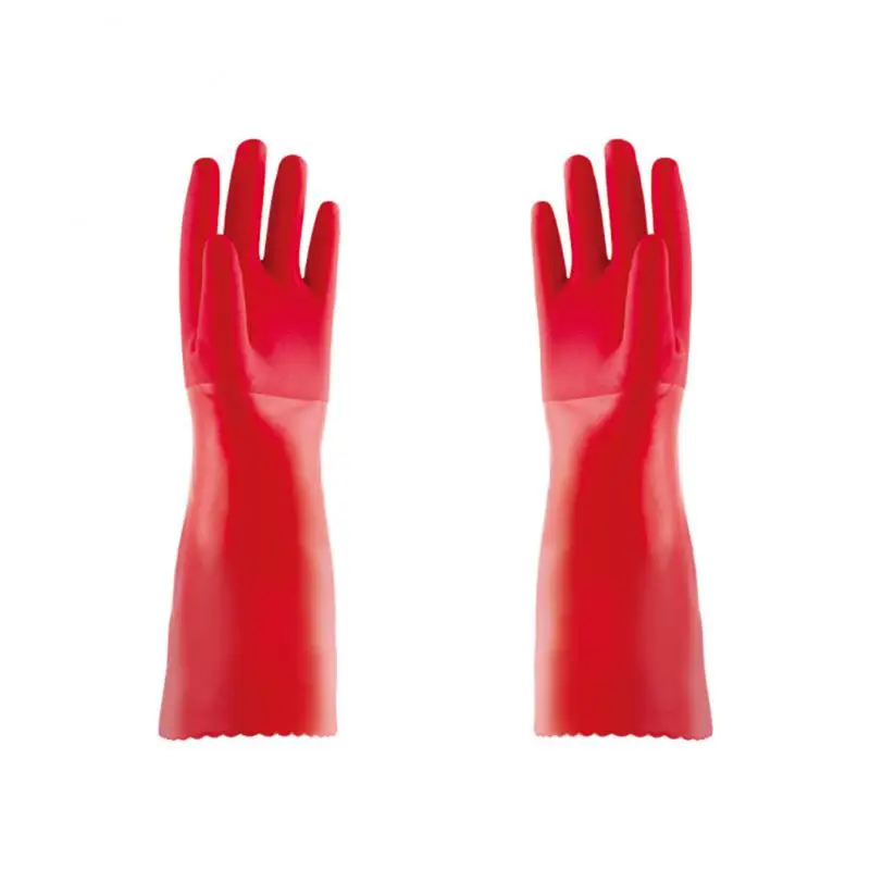 

Latex dishwashing gloves lengthened with thick rubber waterproof non-slip household kitchen washing clean gloves