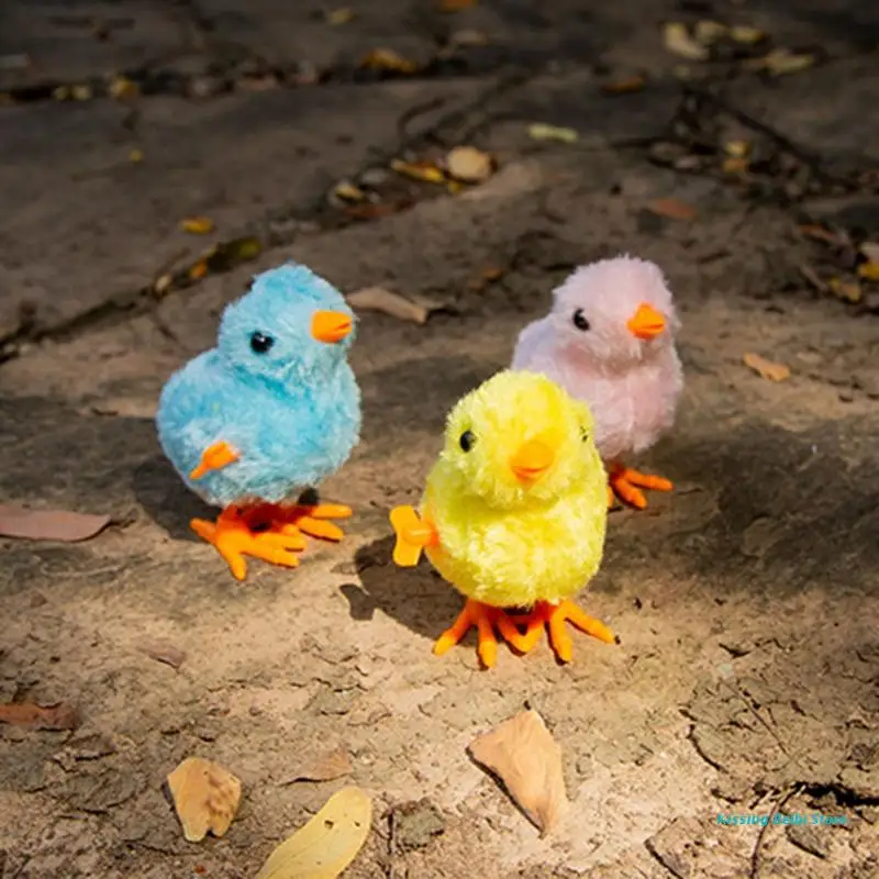 1pc Random Color Hopping Jumping Chicken Mini Easter Plush Toys for Parties Chick Toy