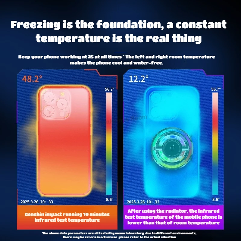 MEMO CX15 Mobile Phone 5V/3A AI Freeze PUBG Game Cooler Semiconductor Magnetic/Back-clip Cooling Fan Radiator for IPhone Android