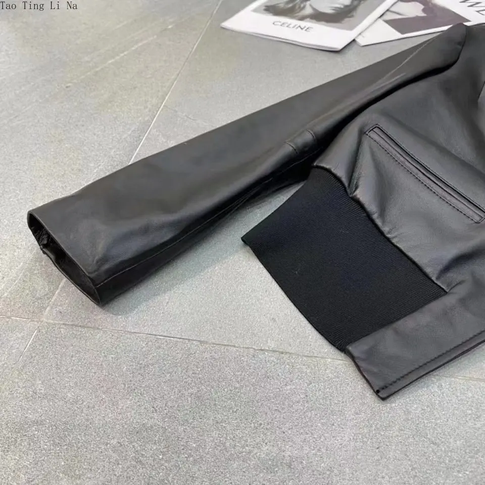 2023 Women Fashion Genuine Sheep Leather Jacket Real Sheepskin Leather Coat G6