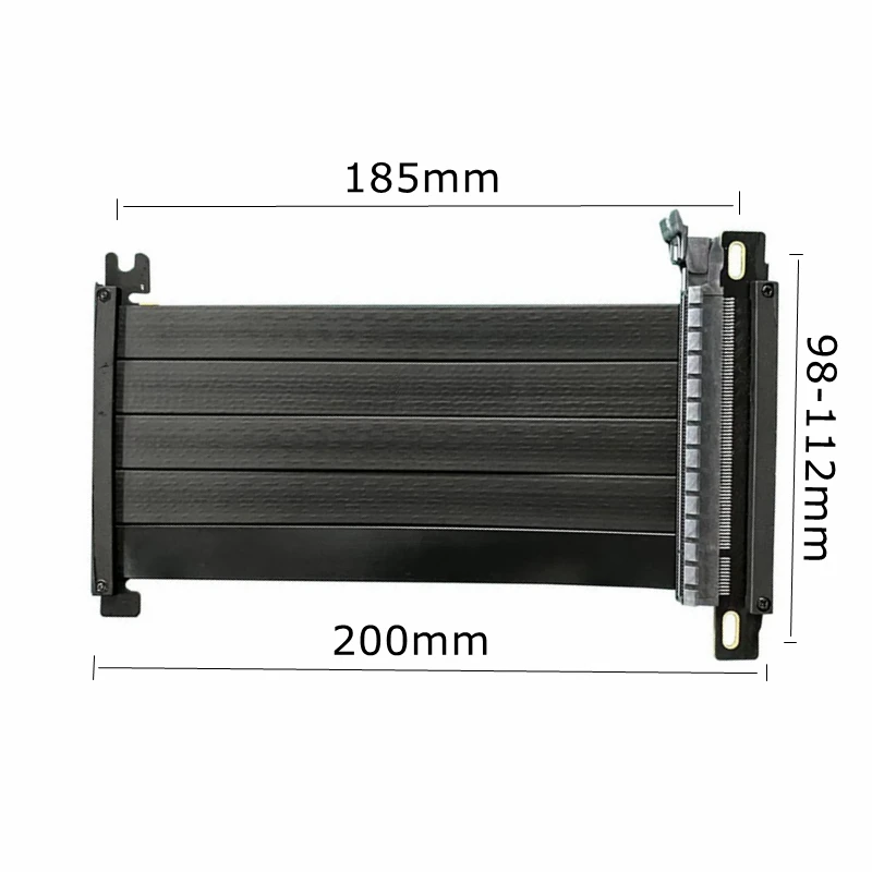 Dual Reverse Pcie4 Riser Cabo X16 Cabo Pci Express Riser Itx a4 Gpu Video Card Extension Cabo Pci-e 185 mm - Imagem 4