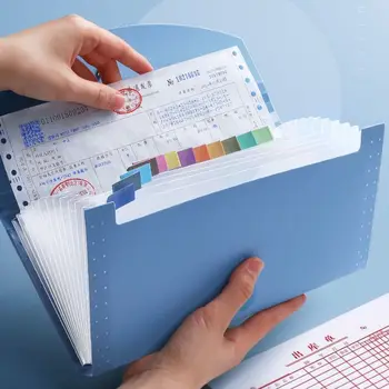 Portable Accordion13 Pockets Expanding File Folder Plastic Business Document Organizer Card Home Office Supplies