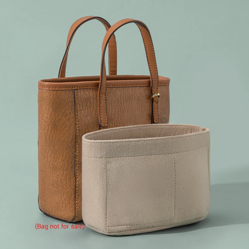 Felt Insert Bags Organizer For MCM Mini Toni Visetos Tote Handbag shaper Shopper Bag Makeup Travel Inner Purse