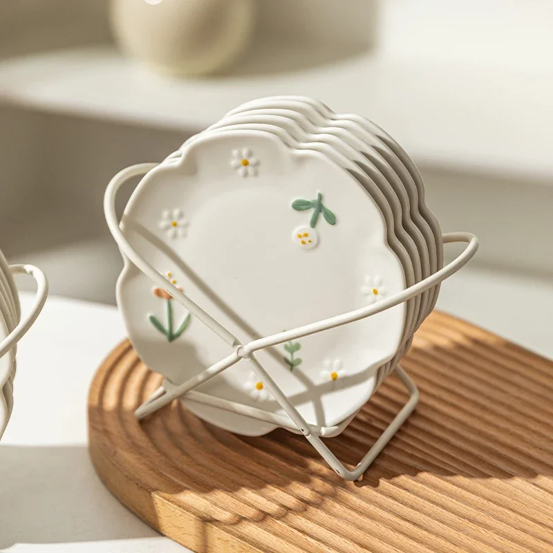 MDZF Ceramic Plates Set 6 Inch Small Dinner Plate for Dessert Appetizer Salad Dishwasher and Microwave Safe Set of 6 Chic ceramic dish