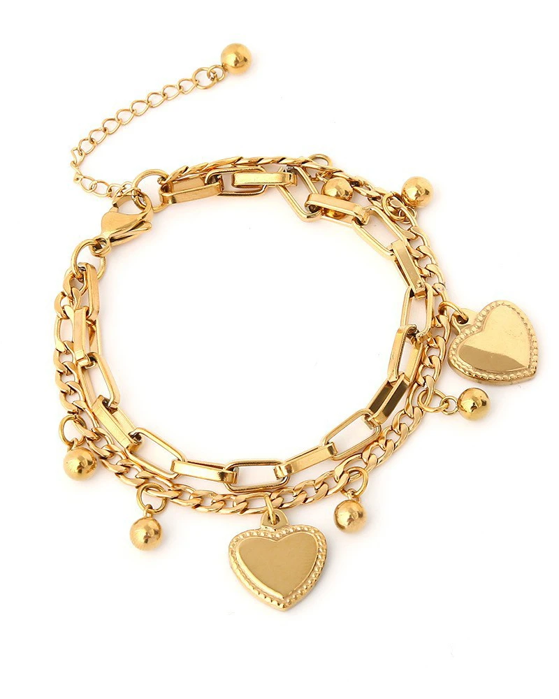 Mode Hart Charme Rvs Voor Vrouwen Vintage Gold Punk Dikke Ketting Armbanden Op Hand 2022 Nieuwe Sieraden Gift - Bracelets - AliExpress