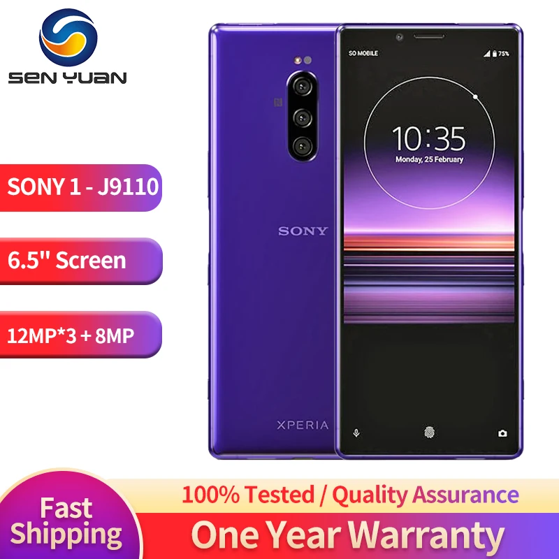 Оригинальный телефон Sony Xperia 1 J8110 J9110 64 Гб ROM 6 Гб RAM XZ4 Snapdragon 855 6,5 