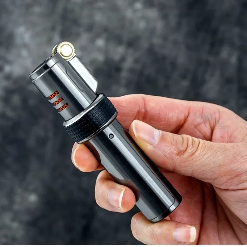 JOBON-Personalized Windproof Gas Lighter Triple Torch Refill Jet Flame Metal Spray Gun Kitchen Pipe Cigar Lighter Gadget