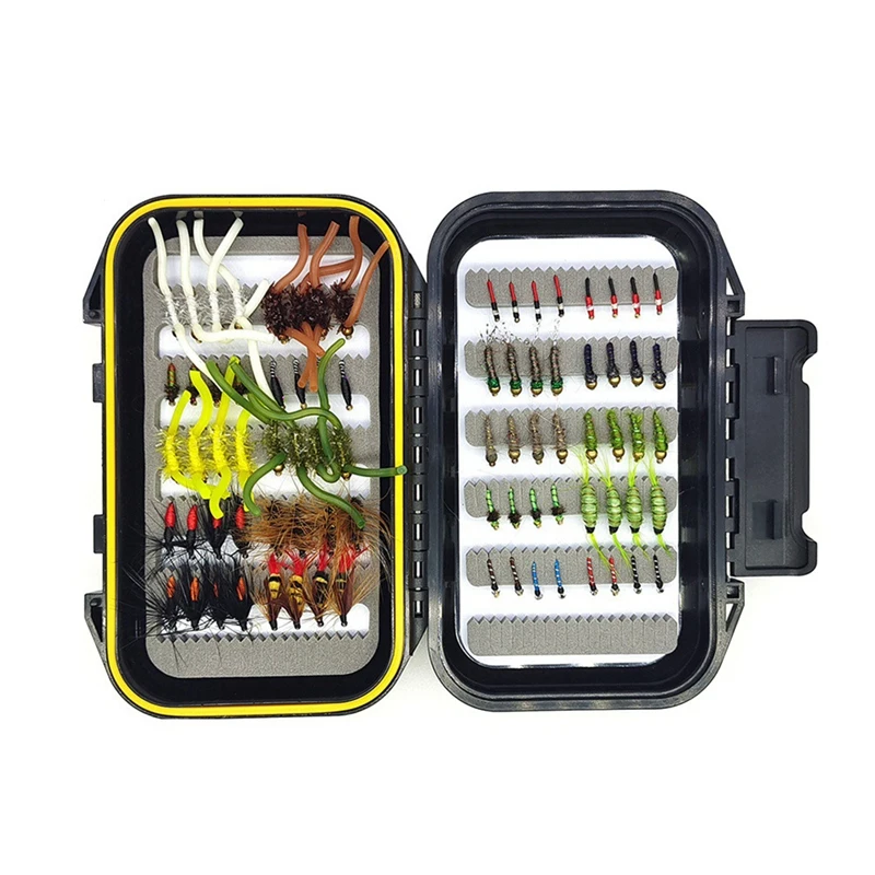

80Pcs/Box Trout Nymph Fly Fishing Lure Dry/Wet Flies Nymphs Ice Fishing Lures Artificial Bait With Boxed