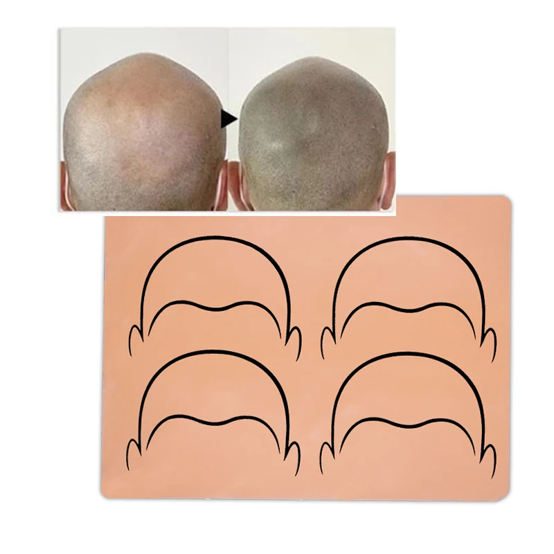 

1Pcs Scalp Tattoo Practice Skin Both Side Pre Draw Hairline Design Tattoo Silicone Pad for SMP Scalp Micropigmentation Training