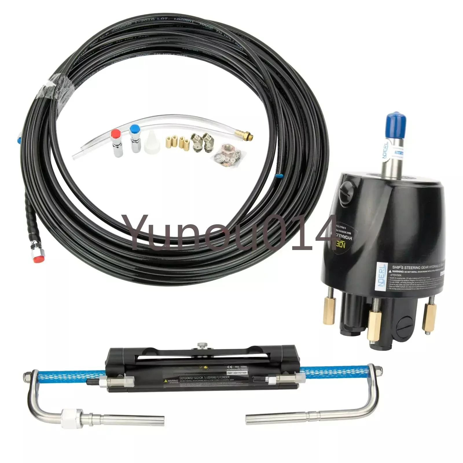 

Marine Hydraulic Outboard Steering System Kit Cylinder Helm 150HP Boat