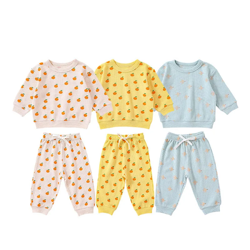 

6-36M Newborn Kid Baby Boy Girls Clothes Set Cotton Long Sleeve Top Pant Suit Casual Loose Sweatshirt Set Infant Homewear Outfit