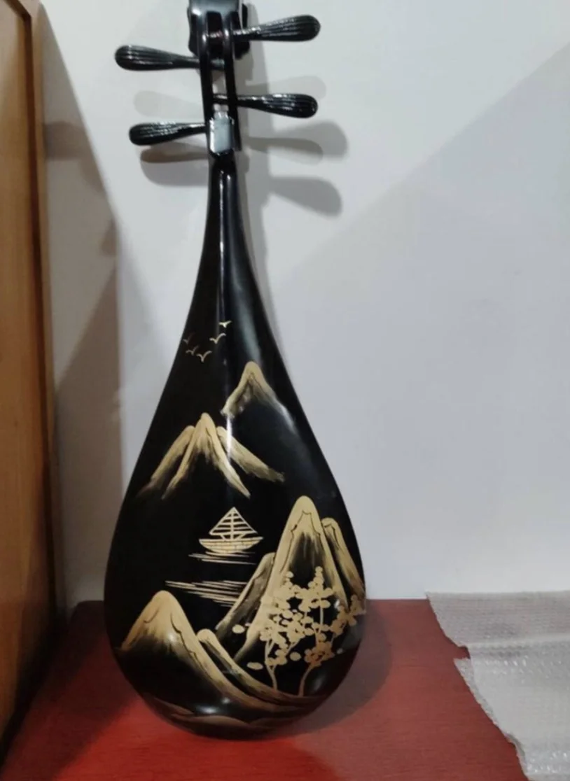 Pipa Handmade Painting black Can be played and decorated homes Chinese string instruments