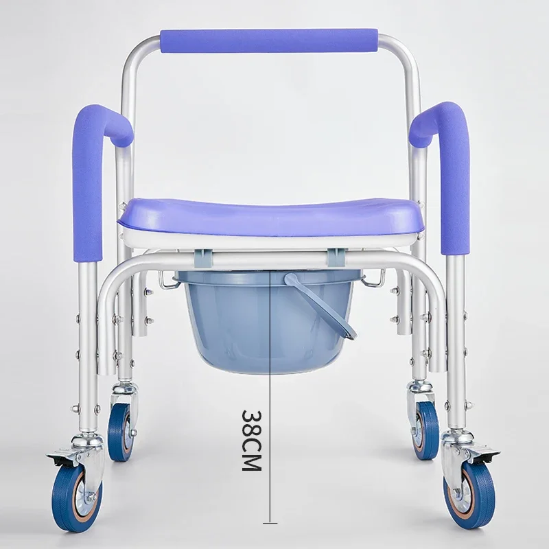 Elderly Shower Chairs with Wheels Elderly Transfer Chair Portable Elderly Toilet Chair for Patient Folding Transfer Wheelchair 5