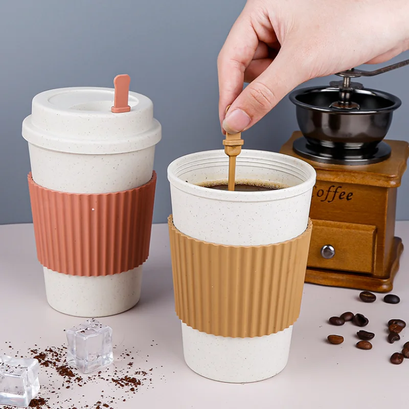 Reusable Coffee Cups With Lids Wheat Straw Portable Coffee Cup Dishwasher  Safe Eco Friendly Coffee Mug Coffee Tea Espresso Cups