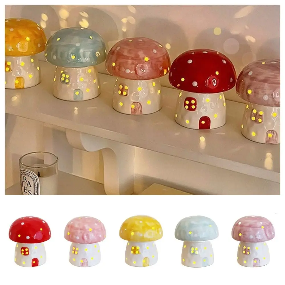 

Table Decor Lamp Mushroom Night Light Sleeping Nordic Ceramic Night Light Eye Protection LED Bedside Night Light Birthday Gift
