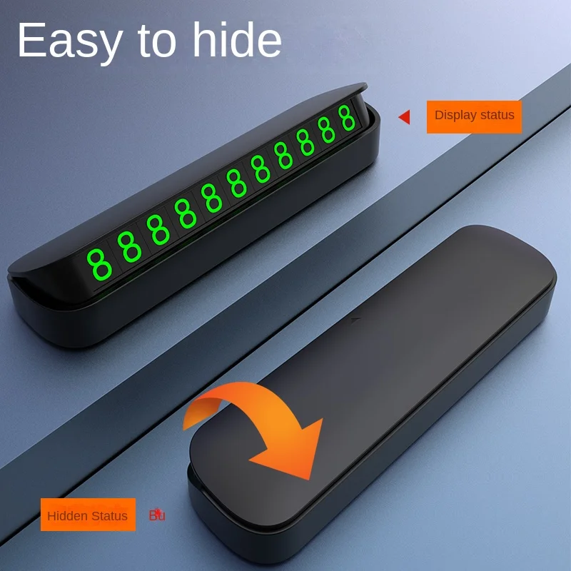 Luminous Temporary Parking Number Plate & Phone Holder Car Accessory