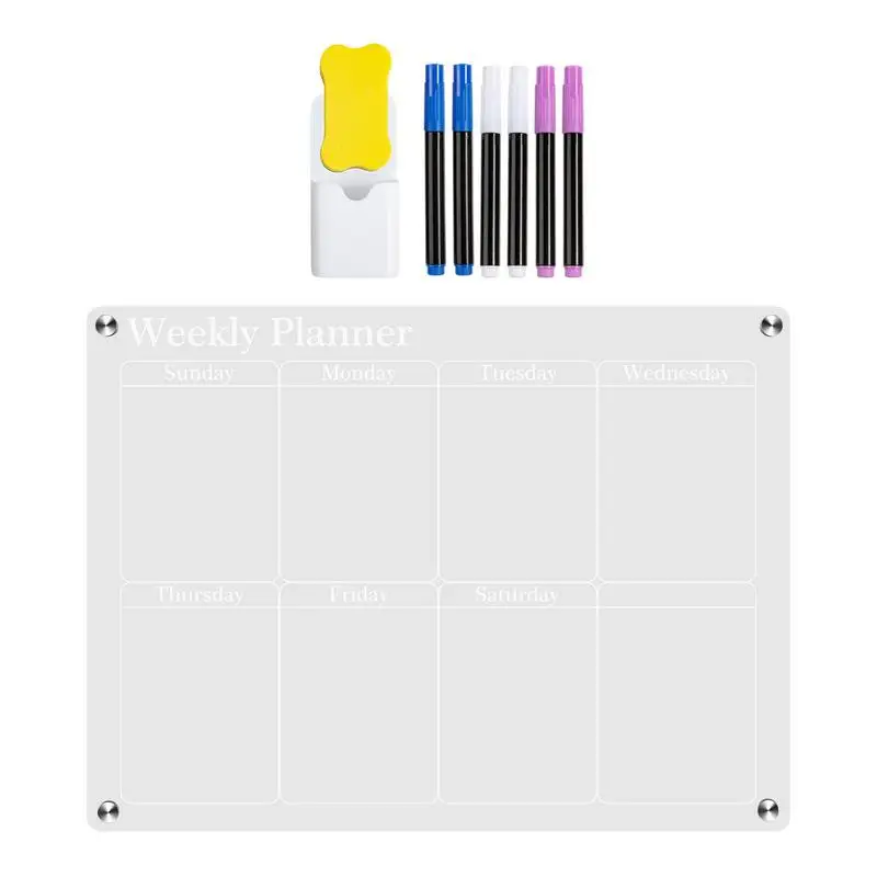 

Magnetic Dry Erase Board Calendar For Fridge Acrylic Planning Board Set For Fridge Home Accessories Weekly Planner For Important