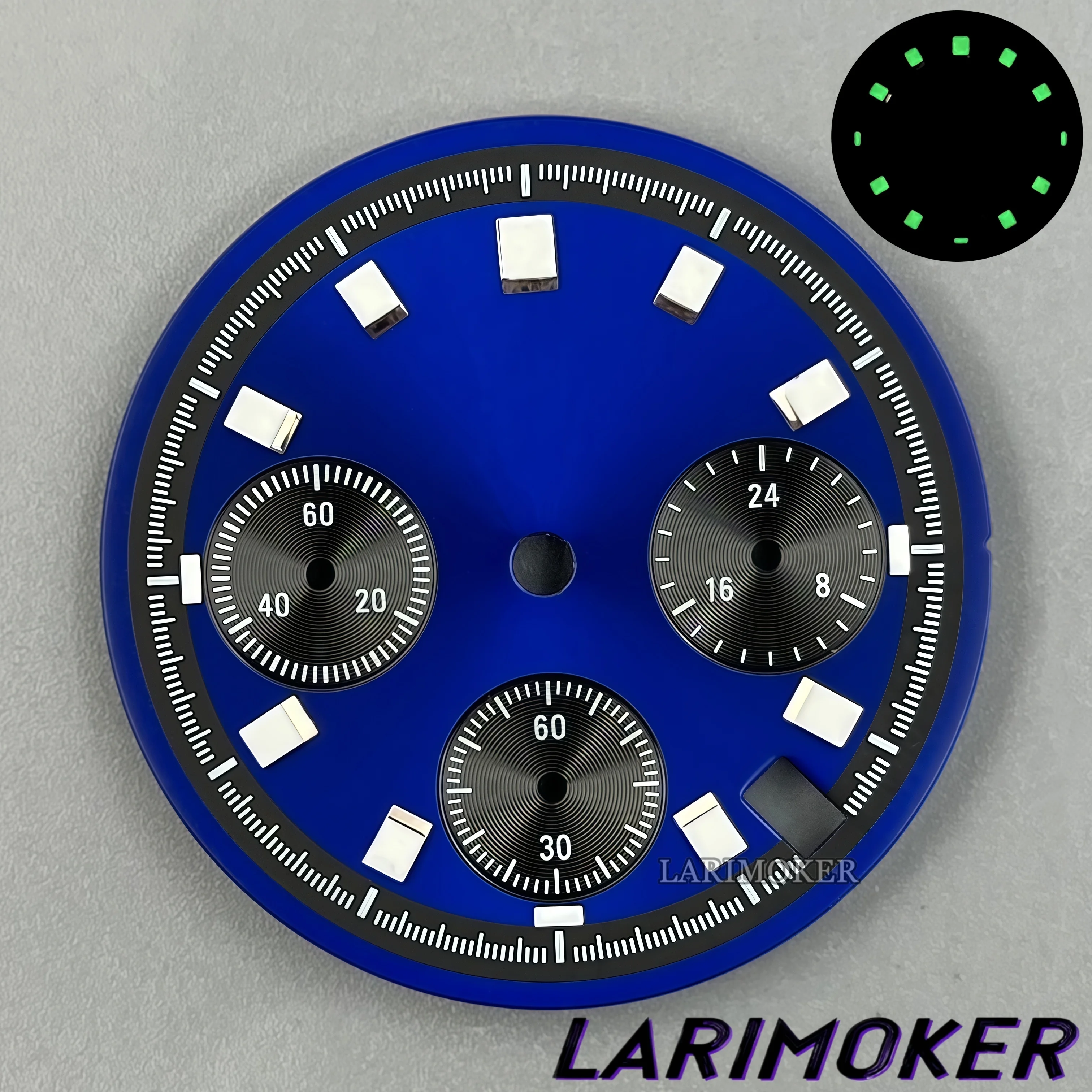 30mm Multicolor Watch Dial with Green Luminous Finish - Premium Watch Accessory