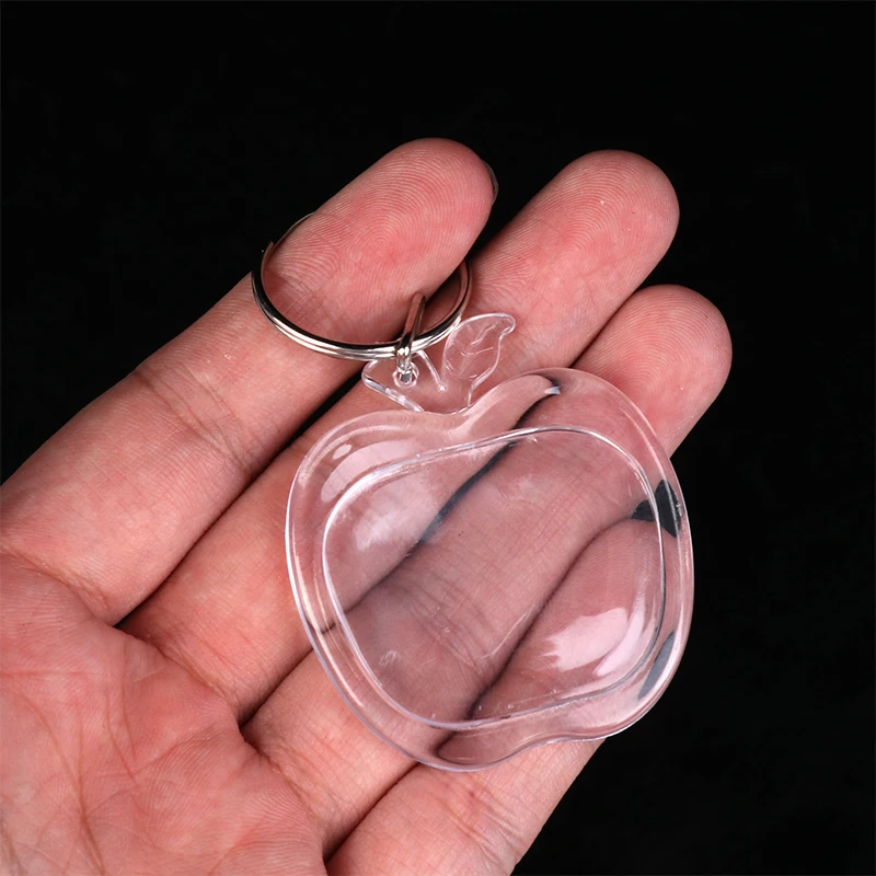 5 stücke leere Foto rahmen Schlüssel bund klar Acryl Schlüssel ring Einsatz Foto Split Key Anhänger DIY Schlüssel halter Paar Jubiläums geschenke – Detail 3