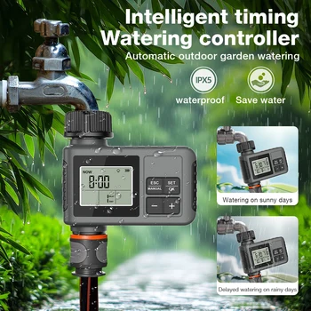 Automatic Watering Device 1/2 Zone Smart Water Timer LCD Display Irrigation Watering System Timed Sprinkler Garden Programmer 1