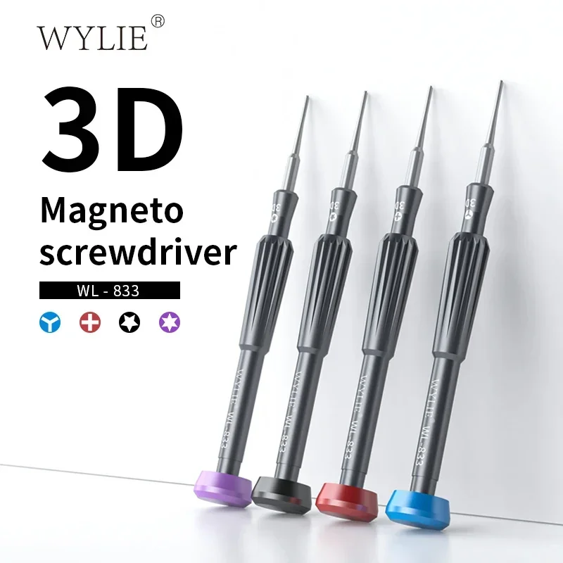 

WYLIE WL-833 3D Precision Screwdriver Set Mobile Phone Professional Disassembly Non-Slip Magnetic High Hardness S2 Bits Tools