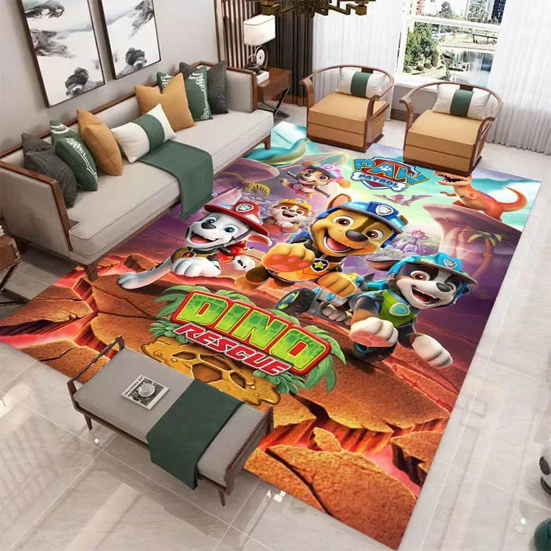 Decorative Carpet Non Slip Carpet Kids Carpet 3D Cartoon PAW P-Patrol printed Carpet Living Room Bedroom Non-slip Home Bedroom Decor Area Rug Birthday Gift