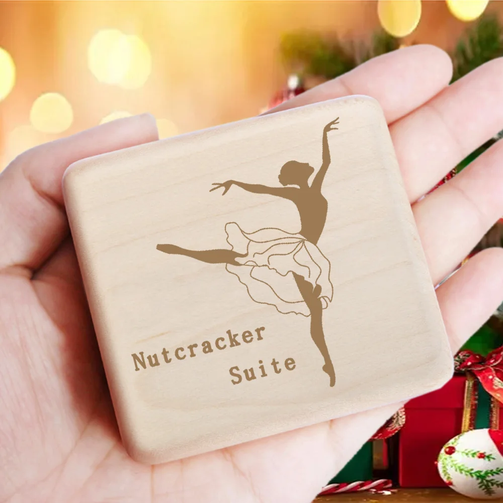 Rosiking Wooden Maple Clockwork Music Box ♫ Nutcracker Suite ♫ For Friends Children Christmas Valentines Birthday Gifts 3