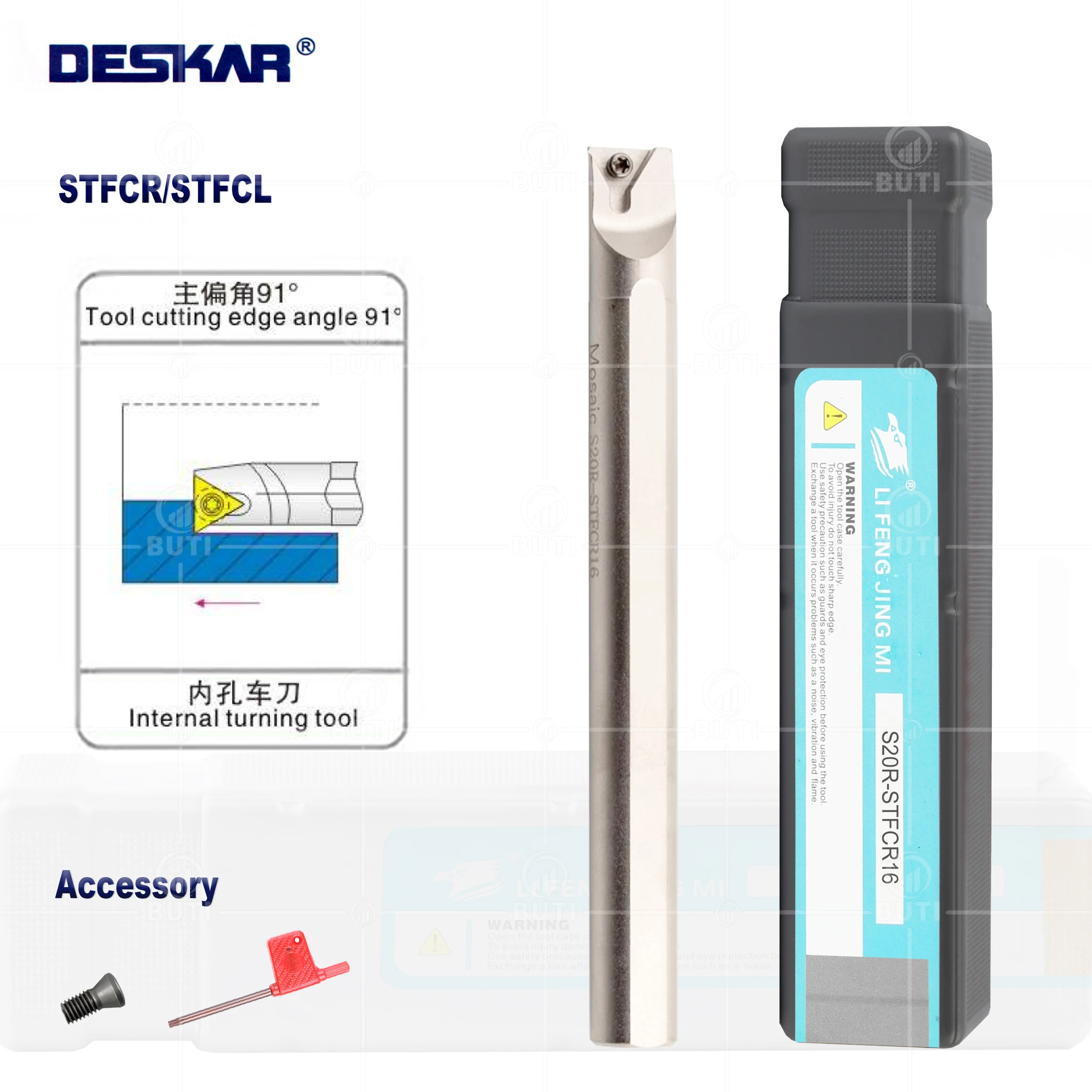 

DESKAR 100% Original CNC White Tool Holders STFCR STFCL With Inner Round Small Hole Boring Tools Bar For TCMT09 TCMT11 Inserts