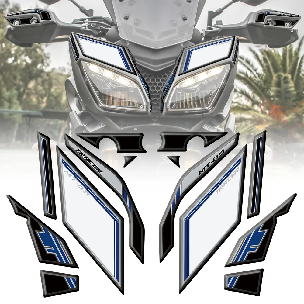 

MT09 Tracer Motorcycle Accessories Front Fairing Motor Number Board 3D Stickers Gel Protector For Yamaha mt09 Tracer 2014-2018