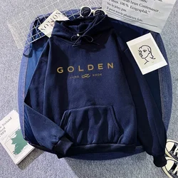 Women's K - pop Jungkook Fans Printed Hoodies - Fashionable Casual Comfort Pullover Sweaters for Fall and Winter (Navy)