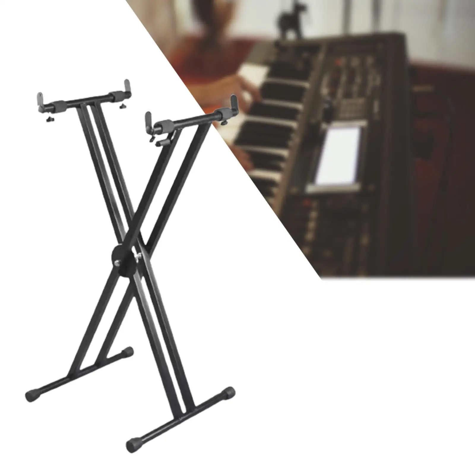 Piano Keyboard Stand Universal Digital Piano Stand Collapsible Height Adjustable Double Braced X Shaped Keyboard Rack for Stage
